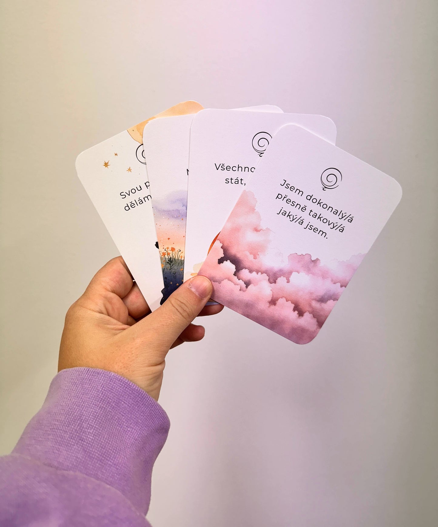 Affirmation cards with a stand